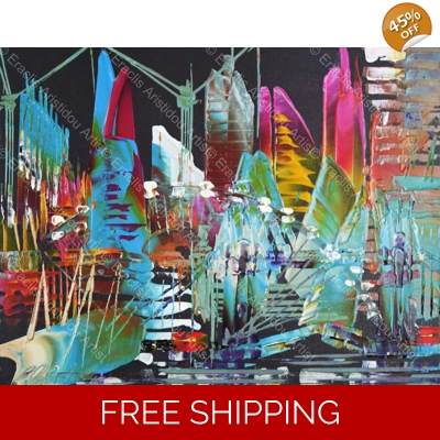 City of London Abstract Painting 056